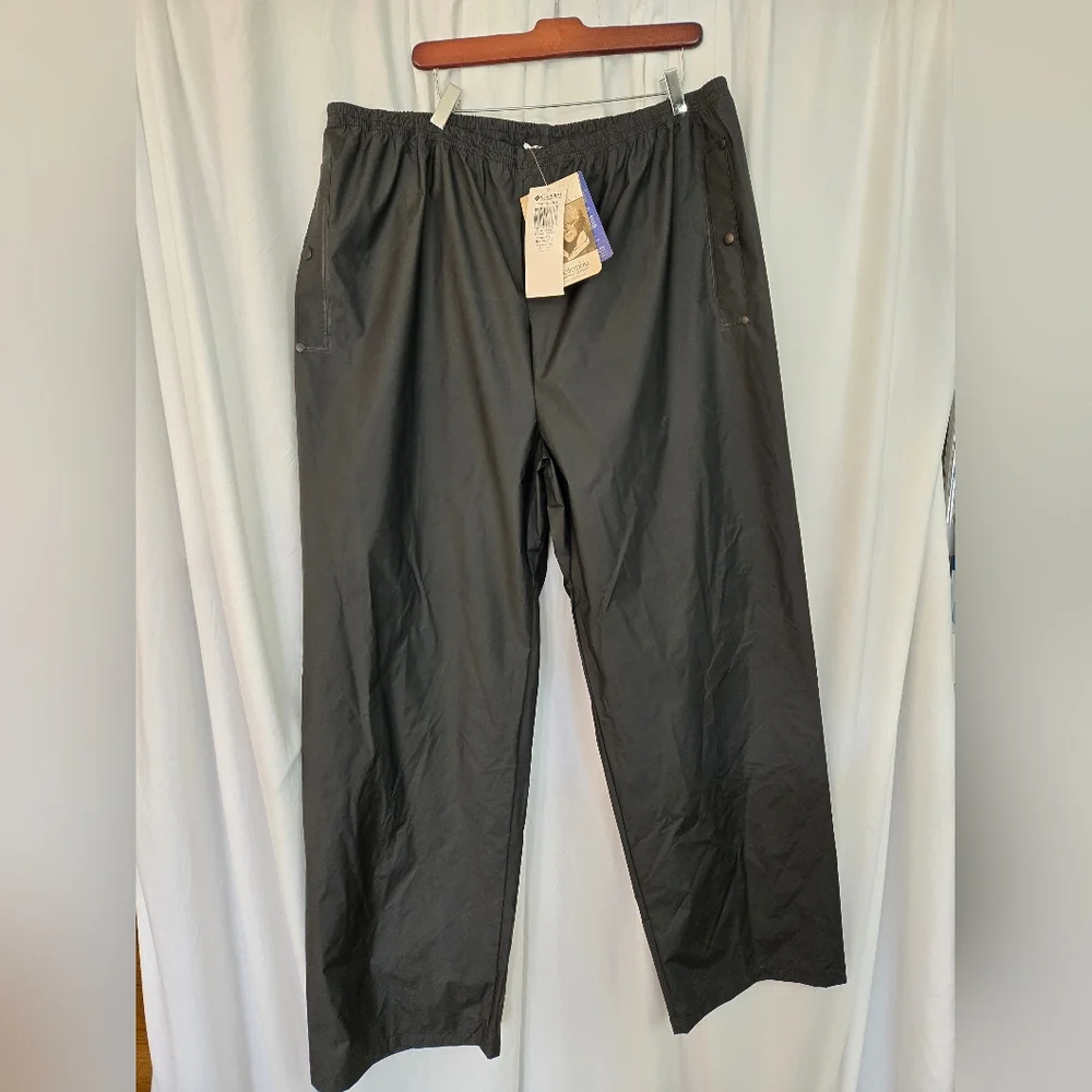 Columbia Black NWT Rainproof  Pull Pants Size XXL